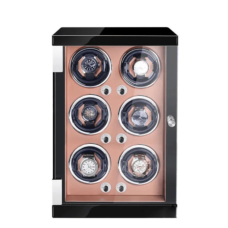 WATCHMATIC Bruno Brown Luxury Watch Winder - 9 Slots 14:200006151Black  Brown-9;5:201452367Vertical type D - WatchMatic